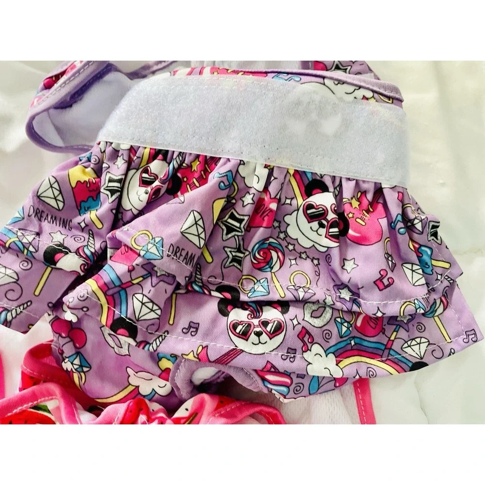2 Pack Washable Female‎ Dog Diapers Reusable Size Medium PINK/PURPLE